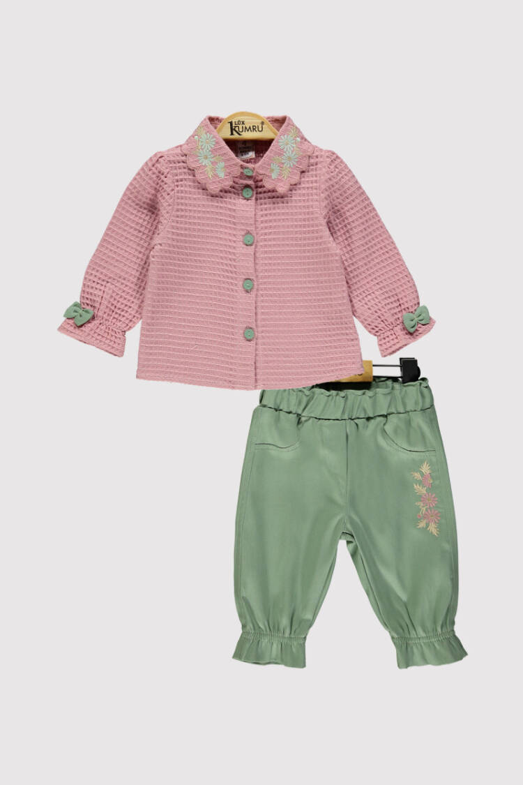 Baby Girl Embroidered Shirt Set 6-18M - Brand: Kumru Bebe - Kids & Baby Clothes Wholesale - Globality Store