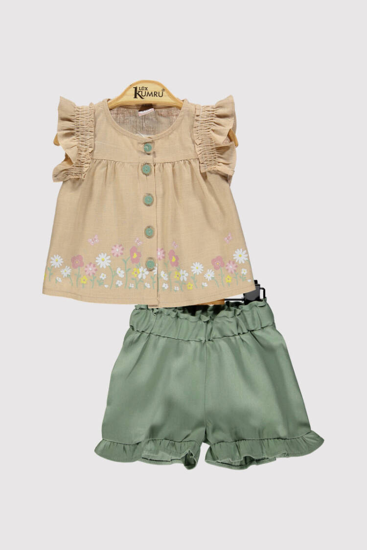 Baby Girl Floral Printed Set 6-18M - Brand: Kumru Bebe - Kids & Baby Clothes Wholesale - Globality Store