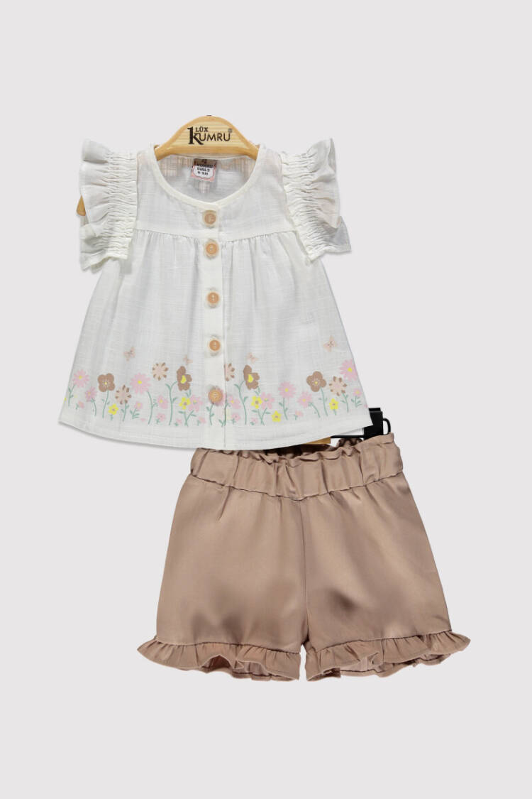Baby Girl Floral Printed Set 6-18M - Brand: Kumru Bebe - Kids & Baby Clothes Wholesale - Globality Store