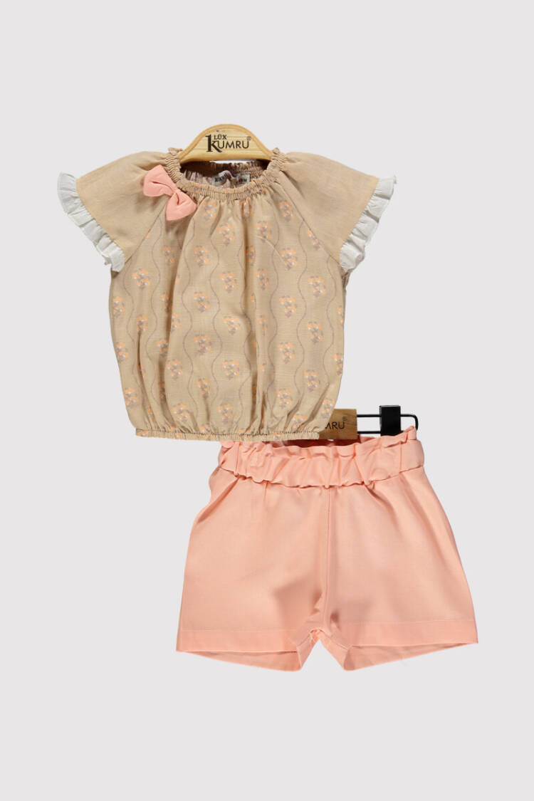 Baby Girl Flower Branch Printed Set 6-18M - Brand: Kumru Bebe - Kids & Baby Clothes Wholesale - Globality Store
