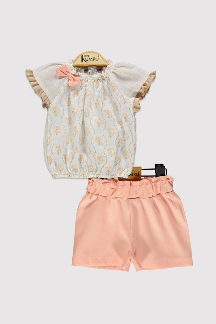 Baby Girl Flower Branch Printed Set 6-18M - Brand: Kumru Bebe - Kids & Baby Clothes Wholesale - Globality Store