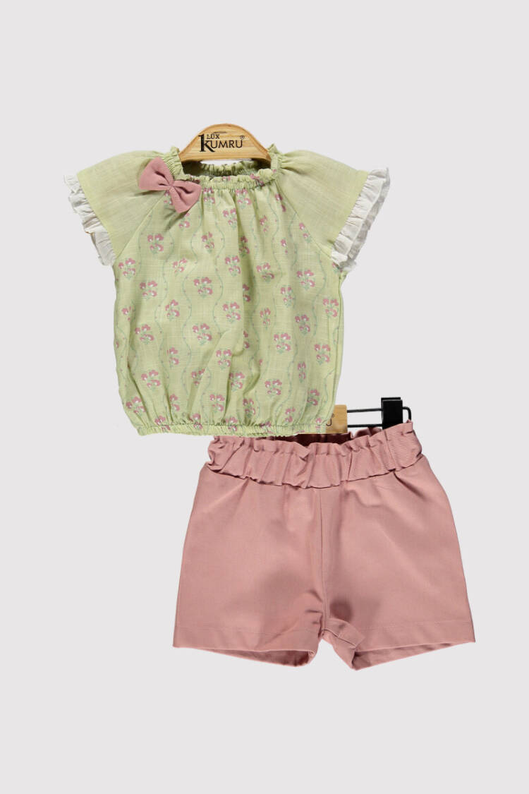 Baby Girl Flower Branch Printed Set 6-18M - Brand: Kumru Bebe - Kids & Baby Clothes Wholesale - Globality Store