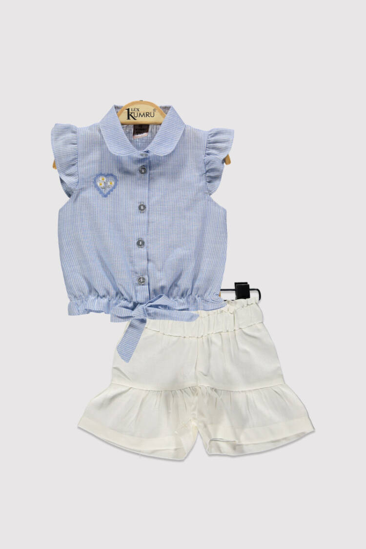 Baby Girl Heart Daisy Embroidered Set 6-18M - Brand: Kumru Bebe - Kids & Baby Clothes Wholesale - Globality Store