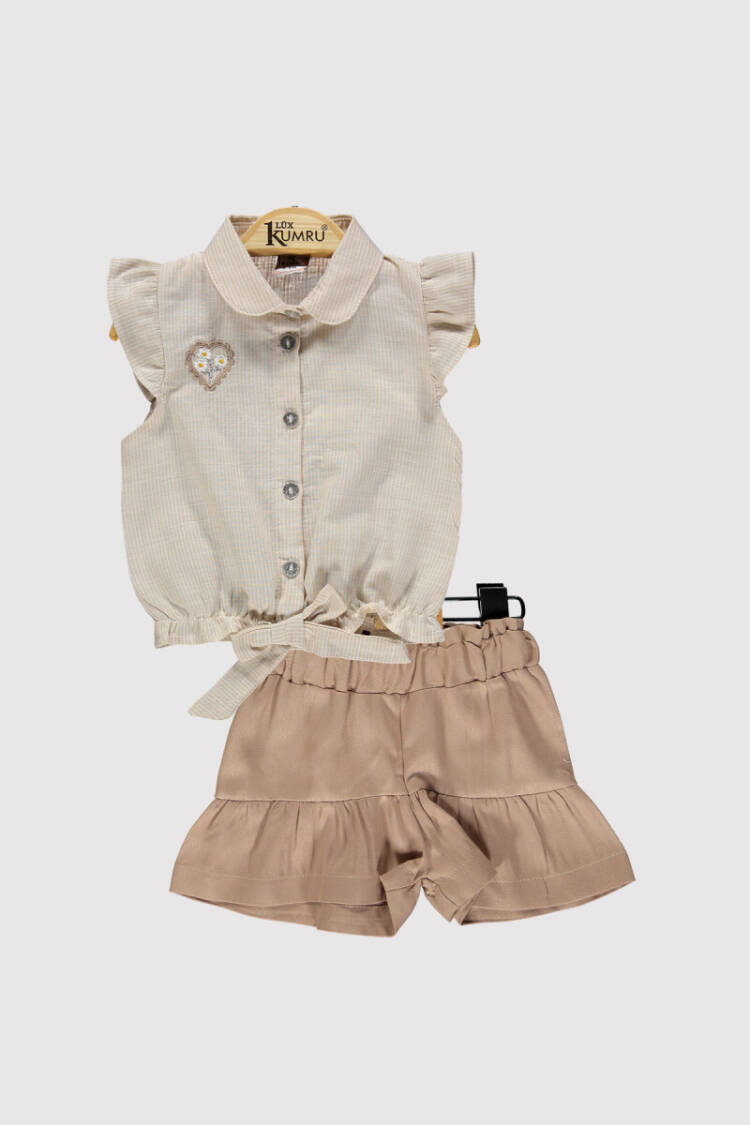 Baby Girl Heart Daisy Embroidered Set 6-18M - Brand: Kumru Bebe - Kids & Baby Clothes Wholesale - Globality Store