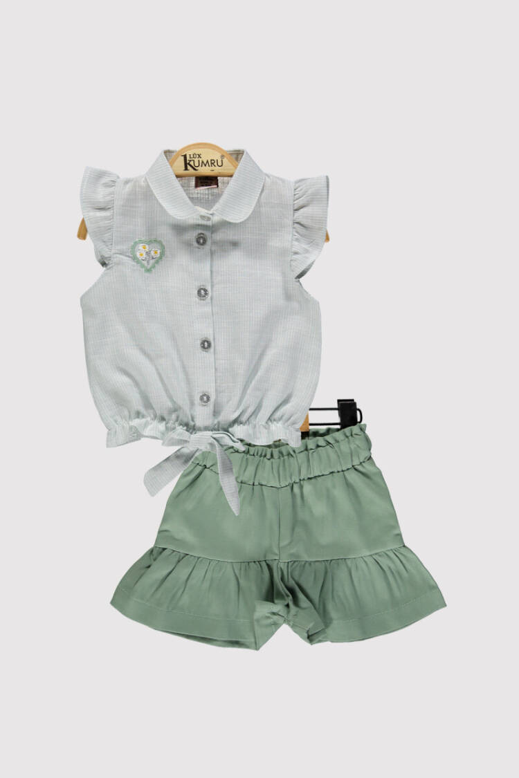 Baby Girl Heart Daisy Embroidered Set 6-18M - Brand: Kumru Bebe - Kids & Baby Clothes Wholesale - Globality Store