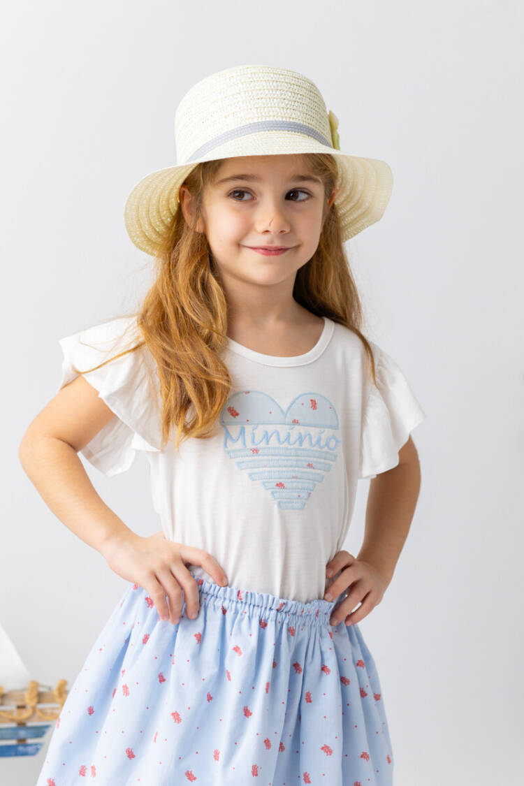 Baby Girl Heart Embroidered T-Shirt 3-24M - Brand: Mininio - Kids & Baby Clothes Wholesale - Globality Store