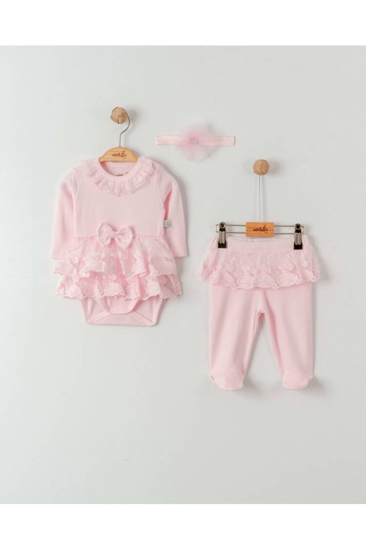 Baby Girl Jasmine 3 Piece Set 0-6M - Brand: Miniborn - Kids & Baby Clothes Wholesale - Globality Store