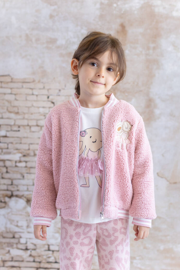 Baby Girl Rabbit Embroidered Plush Coat 9-48M - Brand: Mininio - Kids & Baby Clothes Wholesale - Globality Store