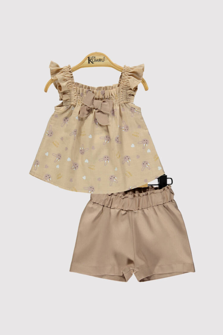 Baby Girl Rabbit Printed Set 6-18M - Brand: Kumru Bebe - Kids & Baby Clothes Wholesale - Globality Store