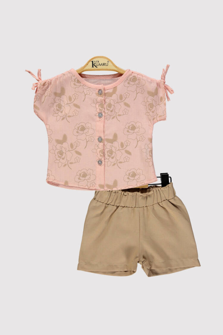 Baby Girl Rose Printed Shirt 6-18M - Brand: Kumru Bebe - Kids & Baby Clothes Wholesale - Globality Store