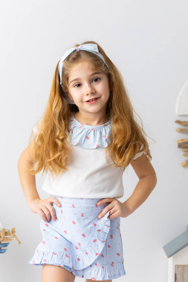 Baby Girl Ruffle Collar T-Shirt 3-24M - Brand: Mininio - Kids & Baby Clothes Wholesale - Globality Store