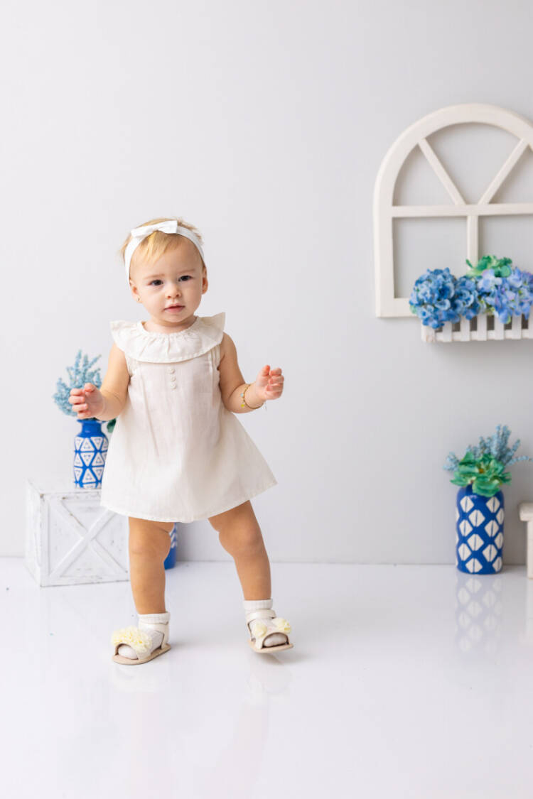 Baby Girl Ruffle Collared Baggy Dress 6-48M - Brand: Mininio - Kids & Baby Clothes Wholesale - Globality Store
