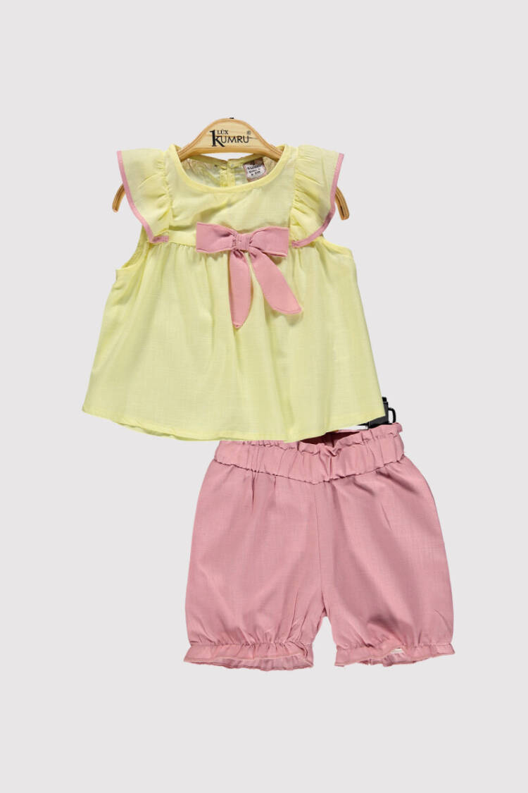 Baby Girl Ruffle Sleeve Bow Set 6-18M - Brand: Kumru Bebe - Kids & Baby Clothes Wholesale - Globality Store