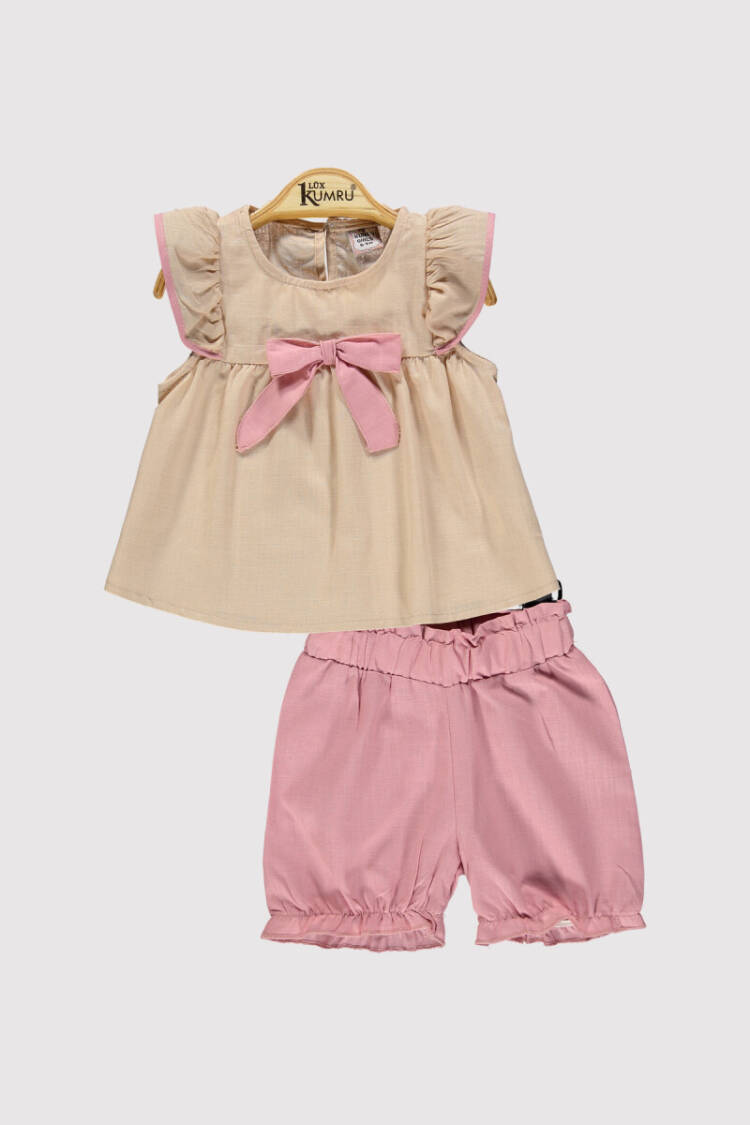 Baby Girl Ruffle Sleeve Bow Set 6-18M - Brand: Kumru Bebe - Kids & Baby Clothes Wholesale - Globality Store