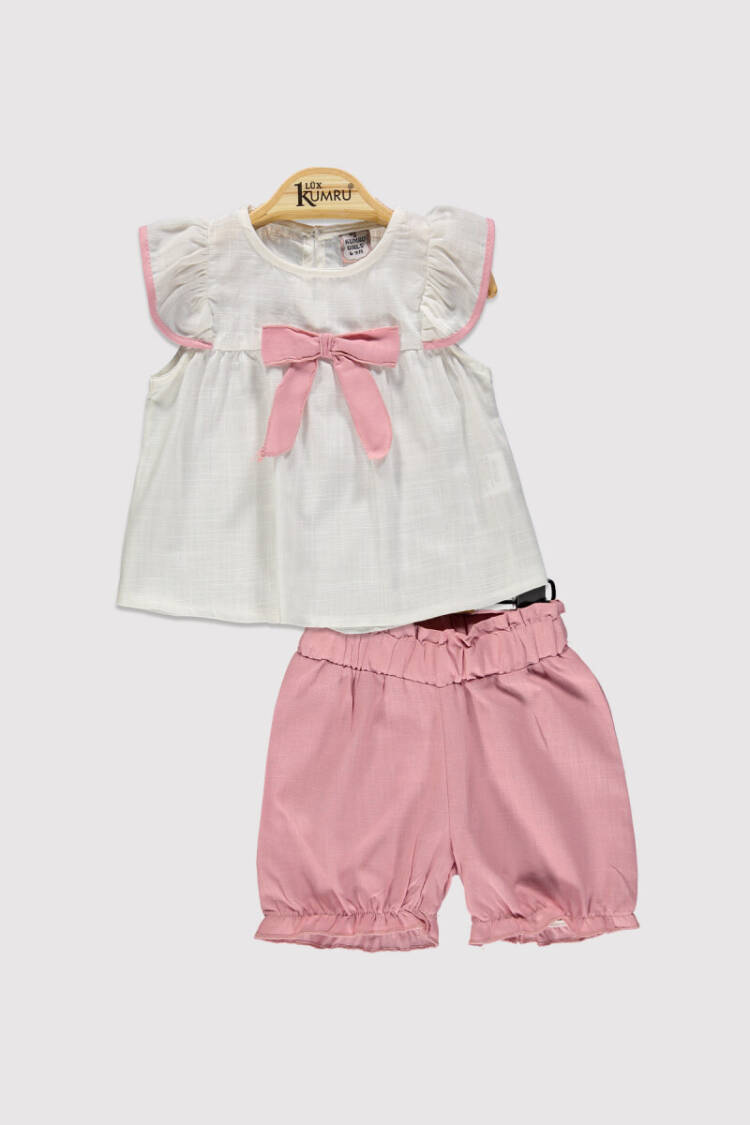 Baby Girl Ruffle Sleeve Bow Set 6-18M - Brand: Kumru Bebe - Kids & Baby Clothes Wholesale - Globality Store