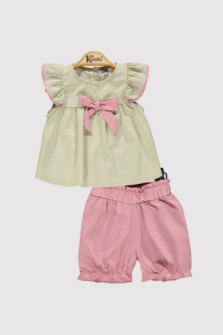 Baby Girl Ruffle Sleeve Bow Set 6-18M - Brand: Kumru Bebe - Kids & Baby Clothes Wholesale - Globality Store