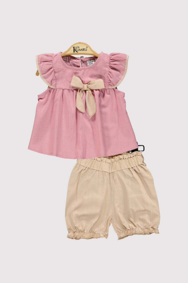 Baby Girl Ruffle Sleeve Bow Set 6-18M - Brand: Kumru Bebe - Kids & Baby Clothes Wholesale - Globality Store
