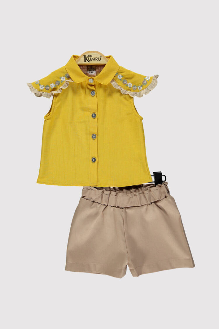 Baby Girl Shoulder Embroidered Set 6-18M - Brand: Kumru Bebe - Kids & Baby Clothes Wholesale - Globality Store