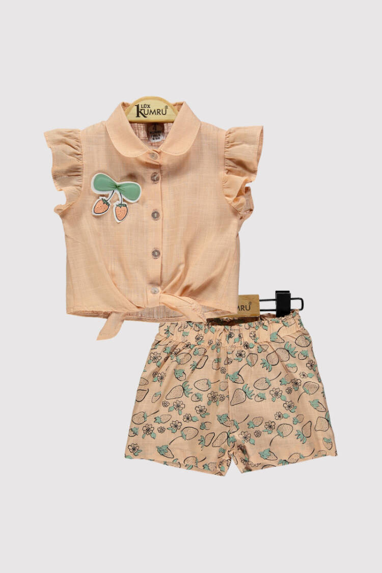 Baby Girl Strawberry Printed Shorts Set 6-18M - Brand: Kumru Bebe - Kids & Baby Clothes Wholesale - Globality Store