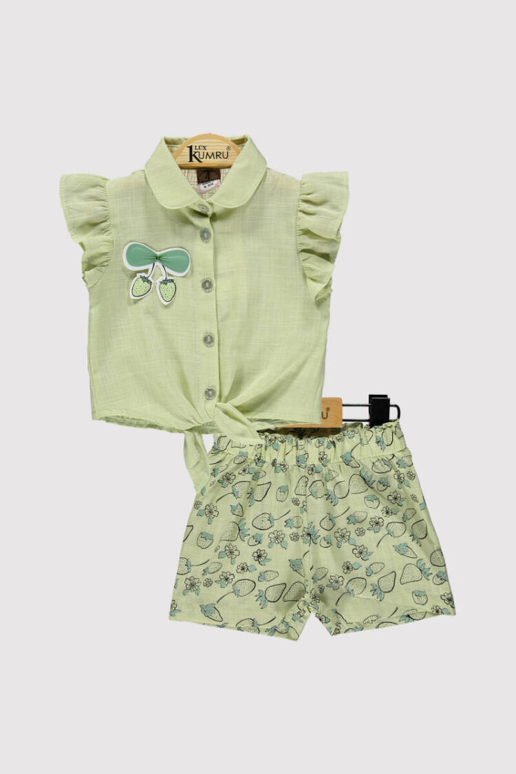 Baby Girl Strawberry Printed Shorts Set 6-18M - Brand: Kumru Bebe - Kids & Baby Clothes Wholesale - Globality Store