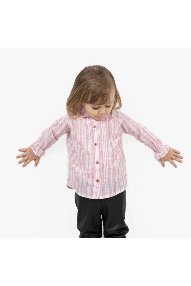 Baby Girl Striped Balloon Sleeve Shirt 6-24M - Brand: Timo - Kids & Baby Clothes Wholesale - Globality Store