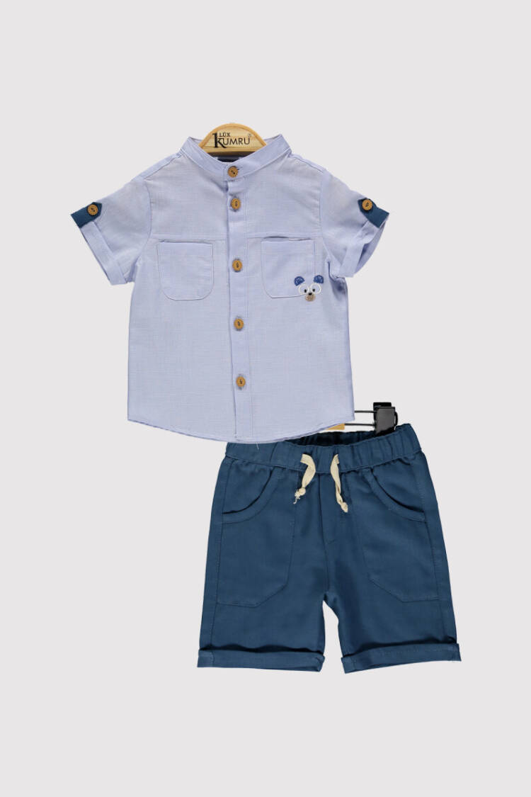Bear Embroidered Boy's Suit 6-18 M - Brand: Kumru Bebe - Kids & Baby Clothes Wholesale - Globality Store