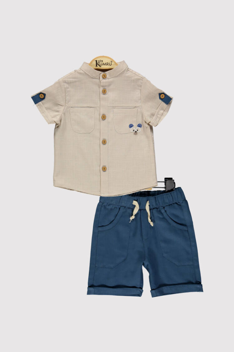 Bear Embroidered Boy's Suit 6-18 M - Brand: Kumru Bebe - Kids & Baby Clothes Wholesale - Globality Store