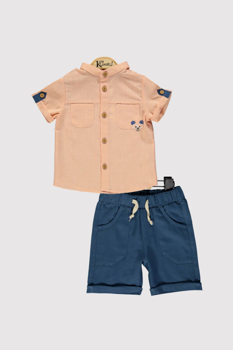 Bear Embroidered Boy's Suit 6-18 M - Brand: Kumru Bebe - Kids & Baby Clothes Wholesale - Globality Store