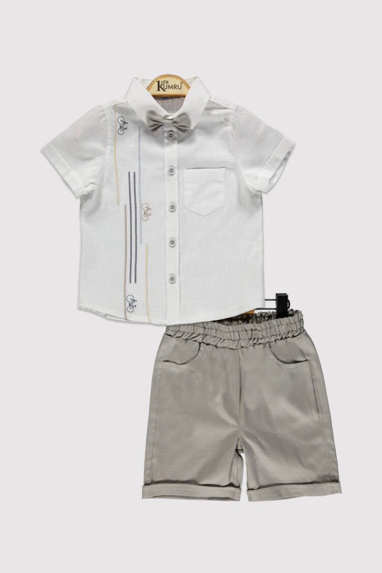 Boy Bicycle Embroidered Shirt Set 2-5 Years - Brand: Kumru Bebe - Kids & Baby Clothes Wholesale - Globality Store