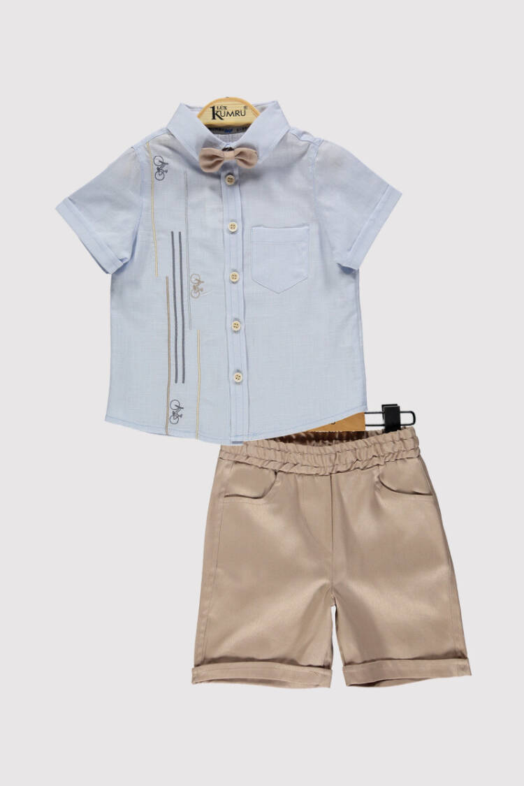 Boy Bicycle Embroidered Shirt Set 2-5 Years - Brand: Kumru Bebe - Kids & Baby Clothes Wholesale - Globality Store