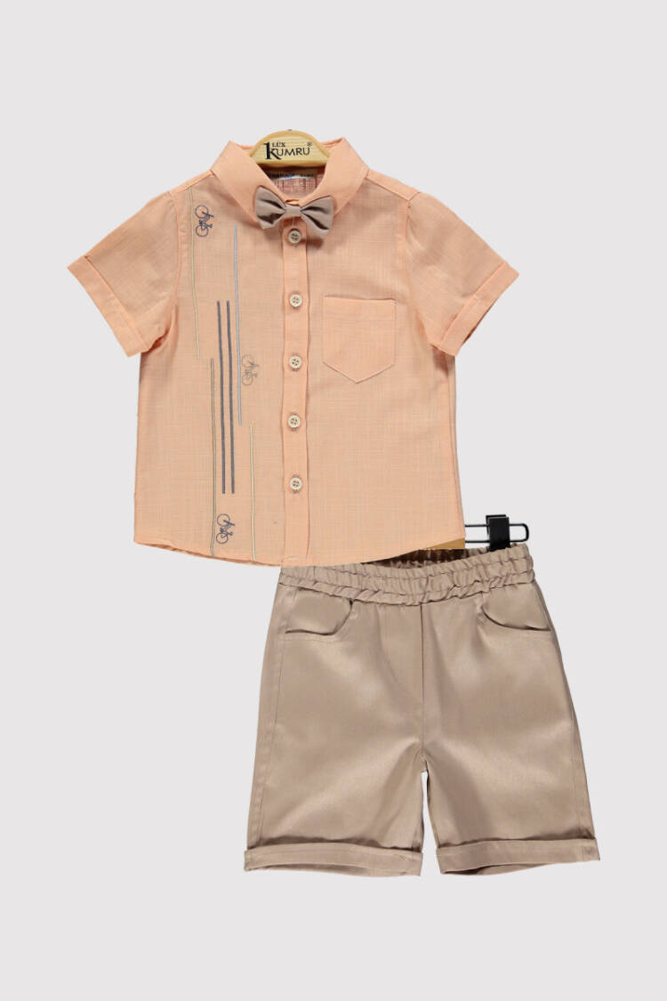 Boy Bicycle Embroidered Shirt Set 2-5 Years - Brand: Kumru Bebe - Kids & Baby Clothes Wholesale - Globality Store