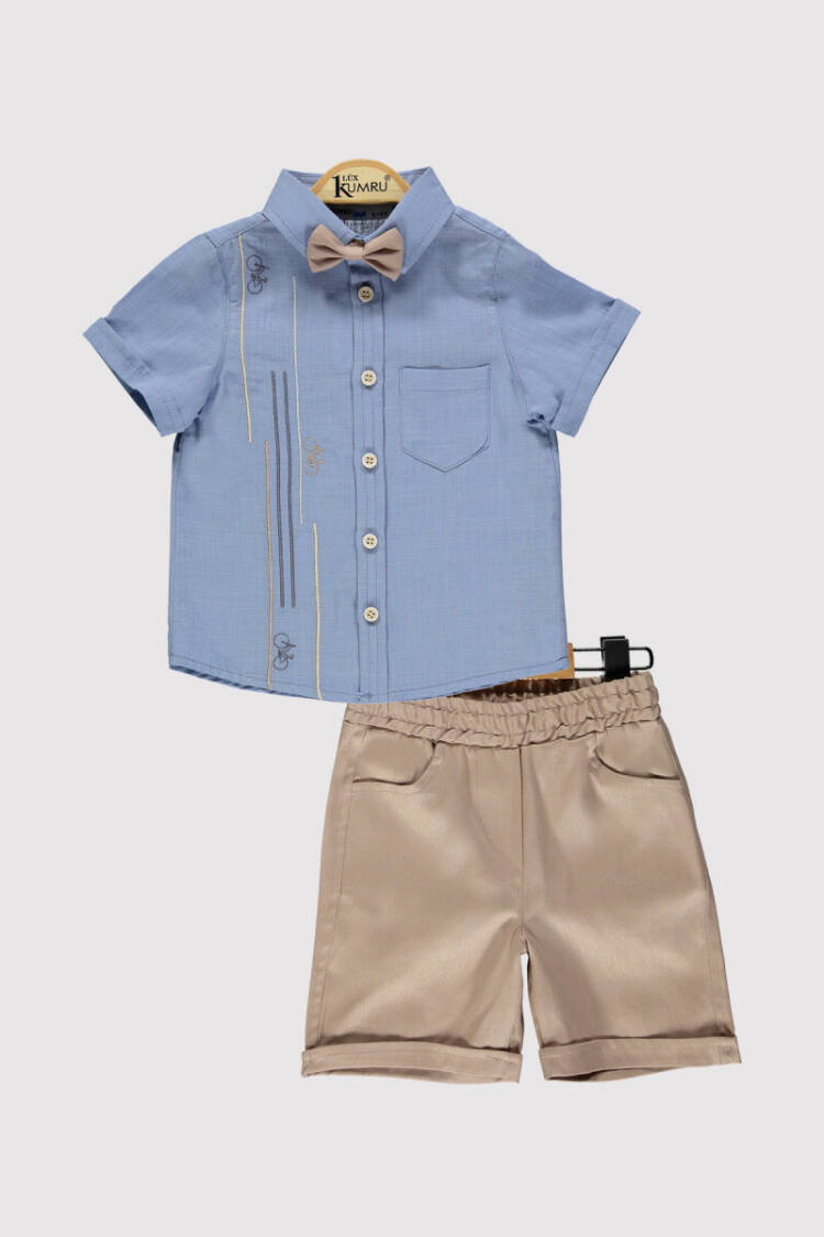 Boy Bicycle Embroidered Shirt Set 2-5 Years - Brand: Kumru Bebe - Kids & Baby Clothes Wholesale - Globality Store