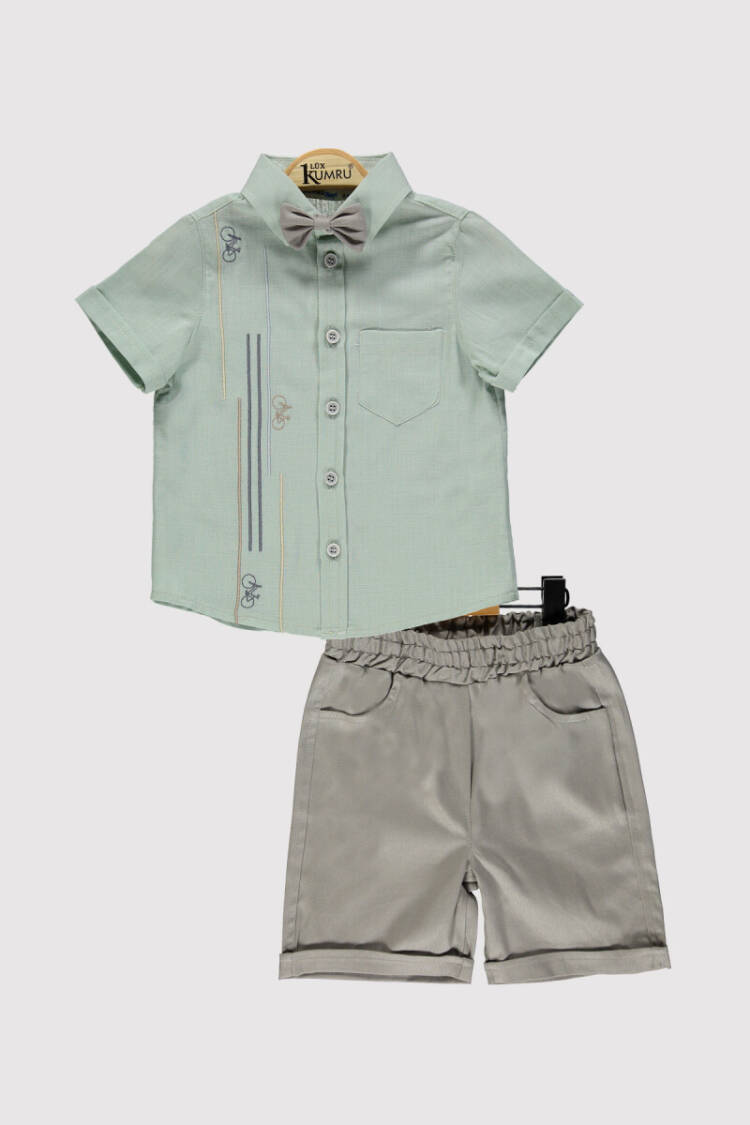 Boy Bicycle Embroidered Shirt Set 2-5 Years - Brand: Kumru Bebe - Kids & Baby Clothes Wholesale - Globality Store