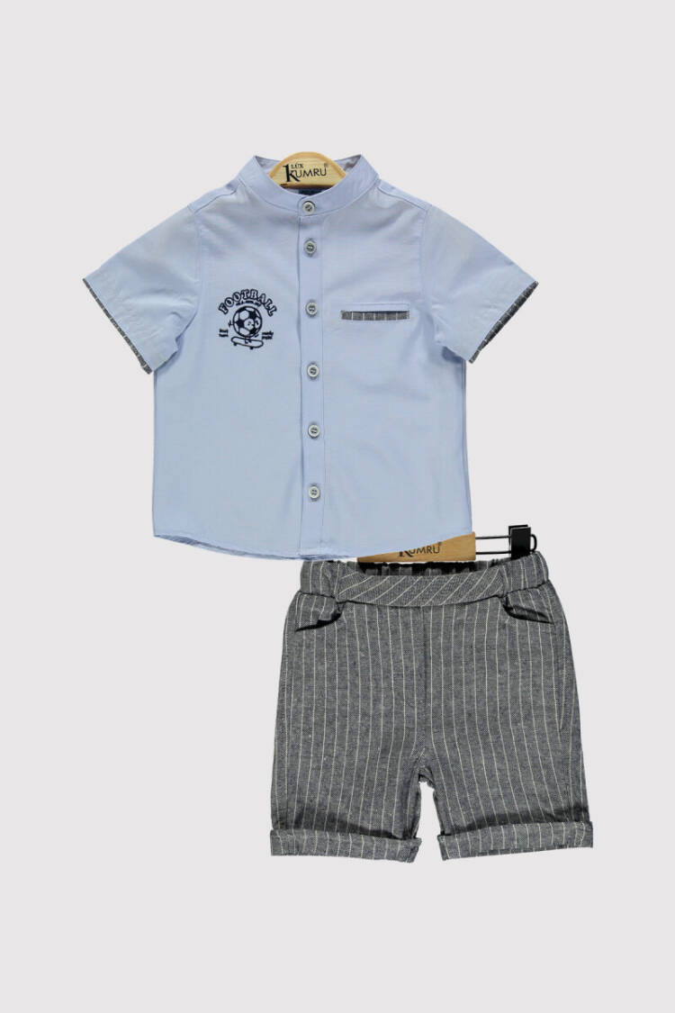 Boy Champion Embroidered Shirt Set 2-5Y - Brand: Kumru Bebe - Kids & Baby Clothes Wholesale - Globality Store