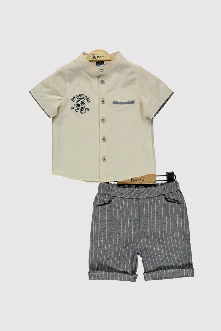 Boy Champion Embroidered Shirt Set 2-5Y - Brand: Kumru Bebe - Kids & Baby Clothes Wholesale - Globality Store