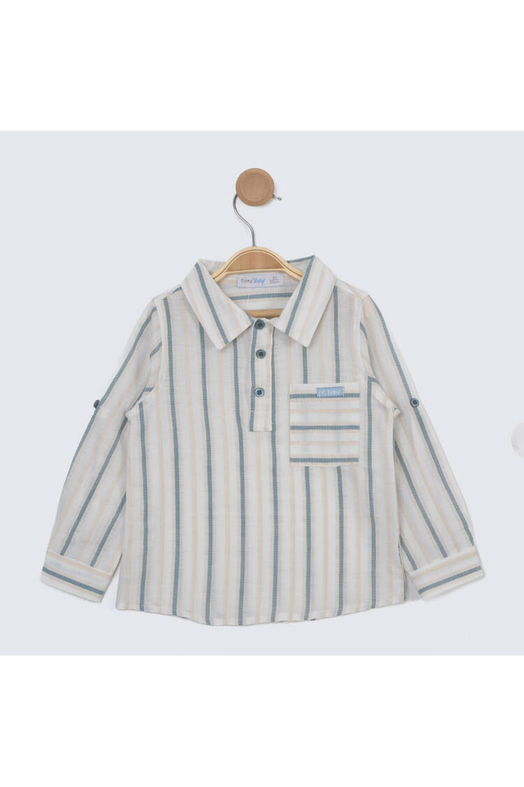 Boy Half Plaid Shirt 6-9Y - Brand: Timo - Kids & Baby Clothes Wholesale - Globality Store