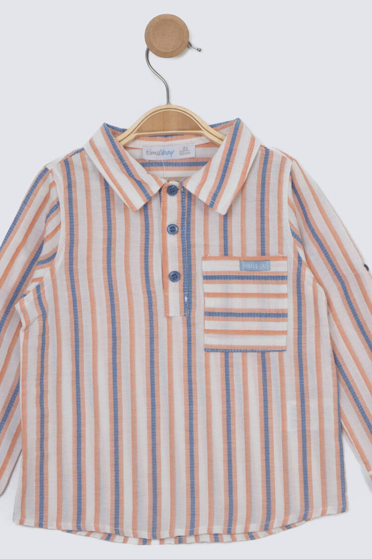 Boy Half Plaid Shirt 6-9Y - Brand: Timo - Kids & Baby Clothes Wholesale - Globality Store