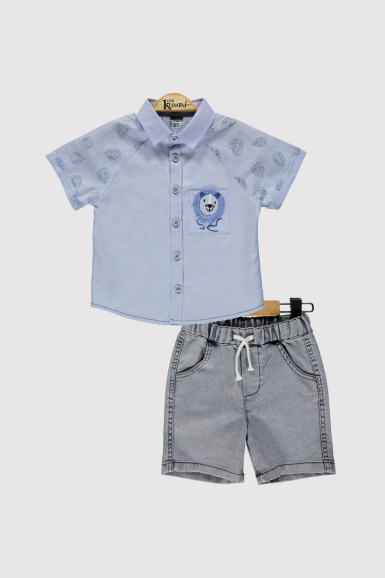 Boy Lion Embroidered Set 2-5Y - Brand: Kumru Bebe - Kids & Baby Clothes Wholesale - Globality Store