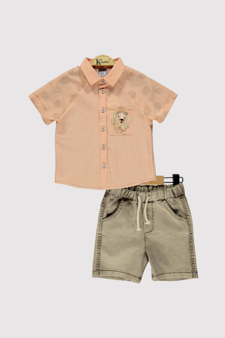 Boy Lion Embroidered Set 2-5Y - Brand: Kumru Bebe - Kids & Baby Clothes Wholesale - Globality Store