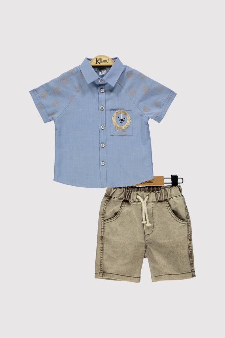 Boy Lion Embroidered Set 2-5Y - Brand: Kumru Bebe - Kids & Baby Clothes Wholesale - Globality Store