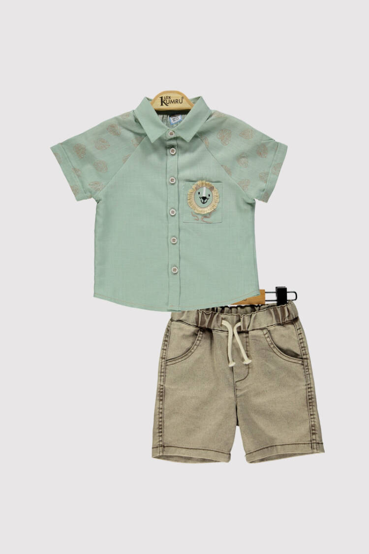 Boy Lion Embroidered Set 2-5Y - Brand: Kumru Bebe - Kids & Baby Clothes Wholesale - Globality Store