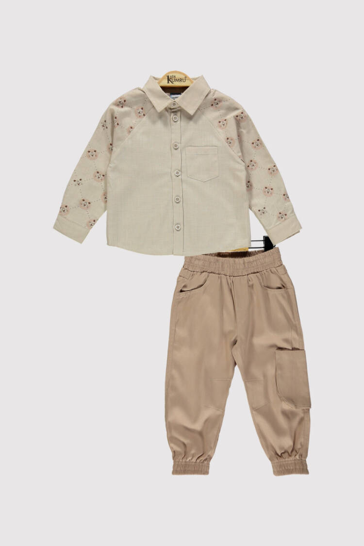 Boy Sleeve Lion Printed Set 2-5Y - Brand: Kumru Bebe - Kids & Baby Clothes Wholesale - Globality Store