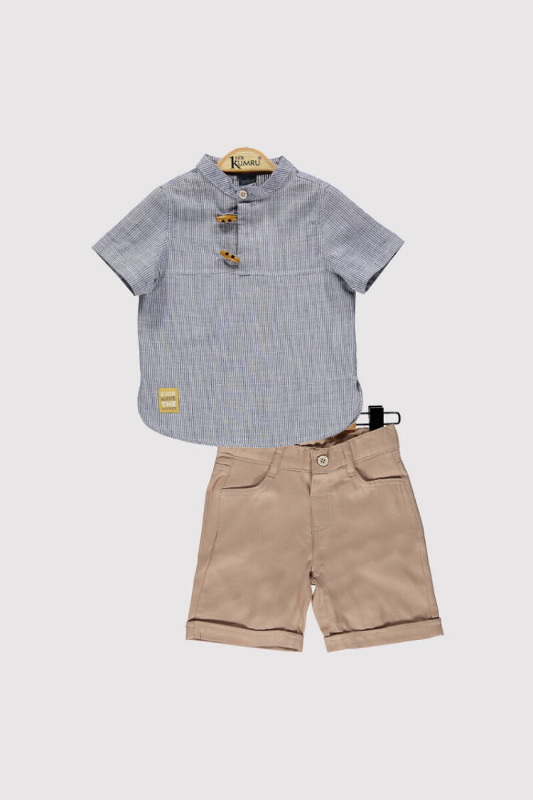 Boy Striped Buttoned Suit 2-5Y - Brand: Kumru Bebe - Kids & Baby Clothes Wholesale - Globality Store
