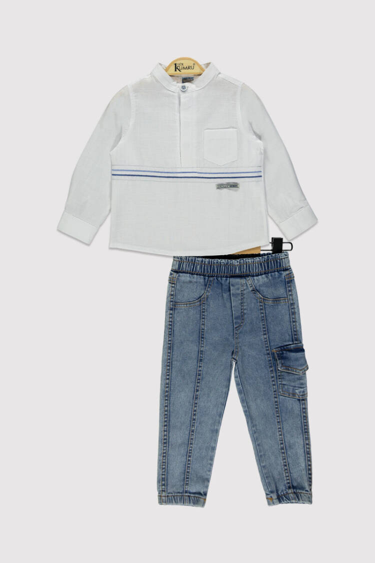 Boy Striped Denim Set 2-5Y - Brand: Kumru Bebe - Kids & Baby Clothes Wholesale - Globality Store