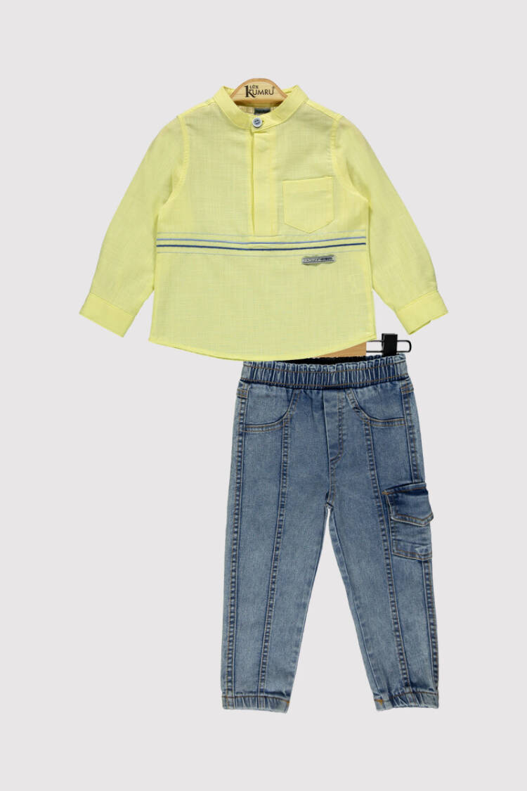 Boy Striped Denim Set 2-5Y - Brand: Kumru Bebe - Kids & Baby Clothes Wholesale - Globality Store