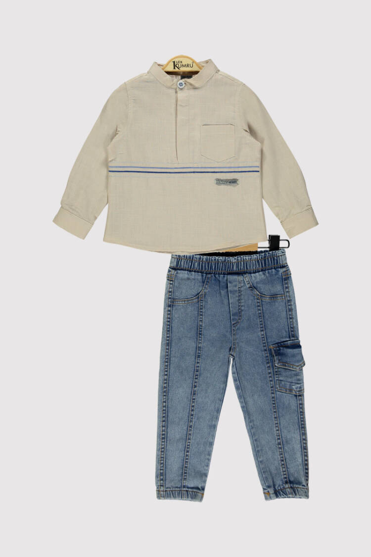 Boy Striped Denim Set 2-5Y - Brand: Kumru Bebe - Kids & Baby Clothes Wholesale - Globality Store