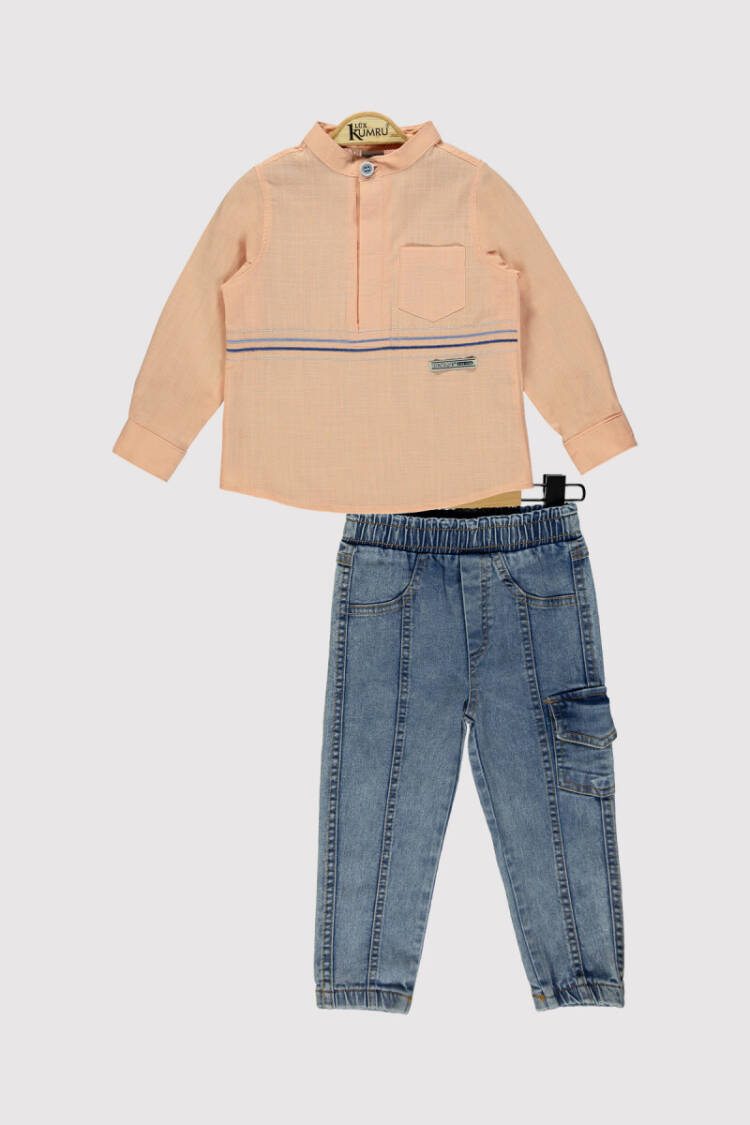 Boy Striped Denim Set 2-5Y - Brand: Kumru Bebe - Kids & Baby Clothes Wholesale - Globality Store