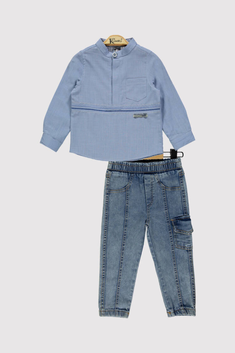 Boy Striped Denim Set 2-5Y - Brand: Kumru Bebe - Kids & Baby Clothes Wholesale - Globality Store