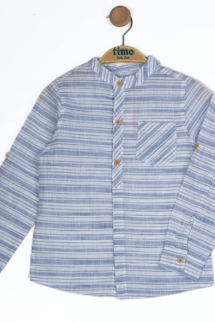 Boy's Mandarin Collar Shirt 6-9Y - Brand: Timo - Kids & Baby Clothes Wholesale - Globality Store