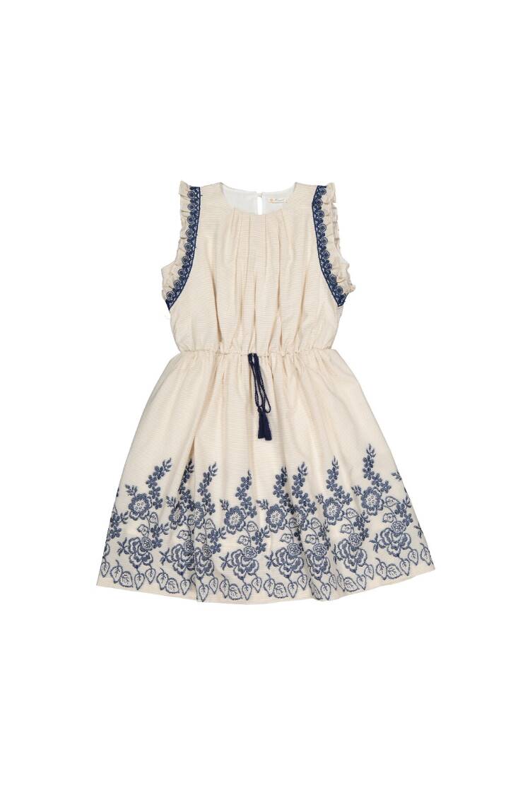 Embossed Pleated Dress - Brand: Büşra Bebe - Kids & Baby Clothes Wholesale - Globality Store